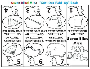 Cut-Out Fold-Up Book:Seven Blind Mice by Rick's Creations | TpT