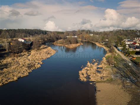 A Photo from a Drone Showing the Warta River in Central Poland. Stock ...