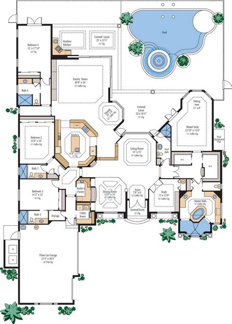 Luxury floor plans, Luxury house floor plans, Home design floor plans