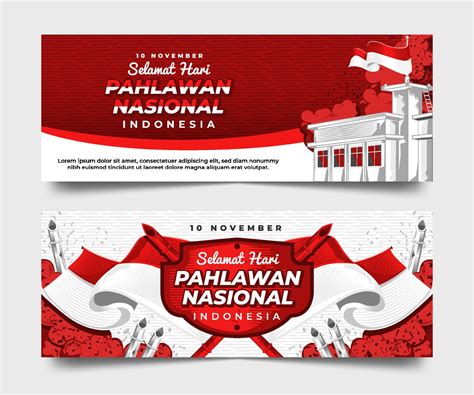 Red and White Hari Pahlawan Nasional or Indonesian National Heroes Day ...