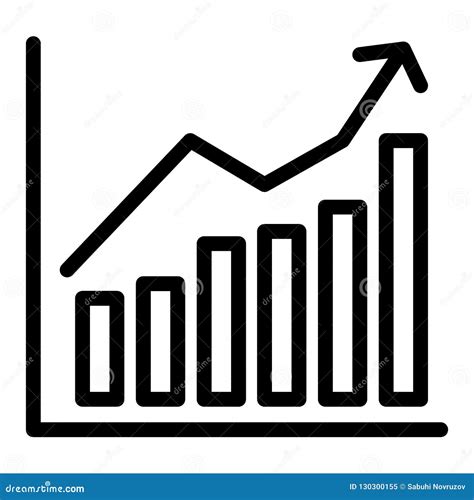 Growing Graphic Line Icon. Growth Stocks Vector Illustration Isolated ...