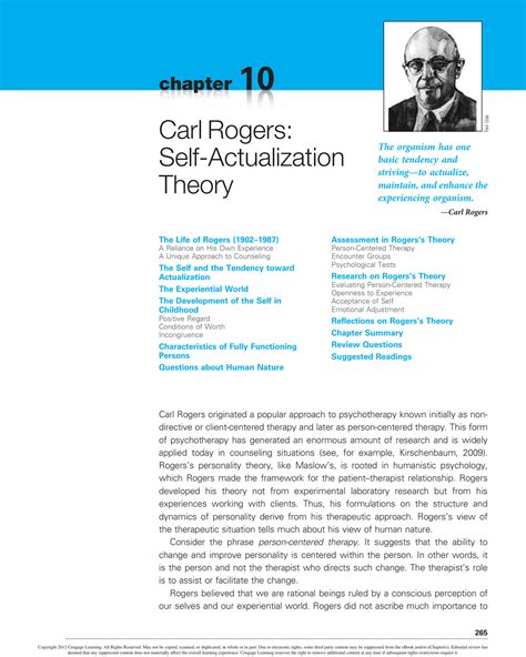 SOLUTION: Carl rogers self actualization theory - Studypool