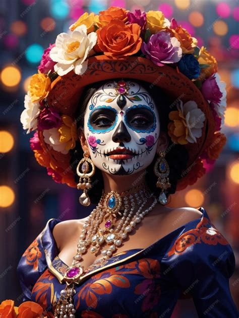 Premium AI Image | Modelado 3D de La Catrina Dia de los muertos ...