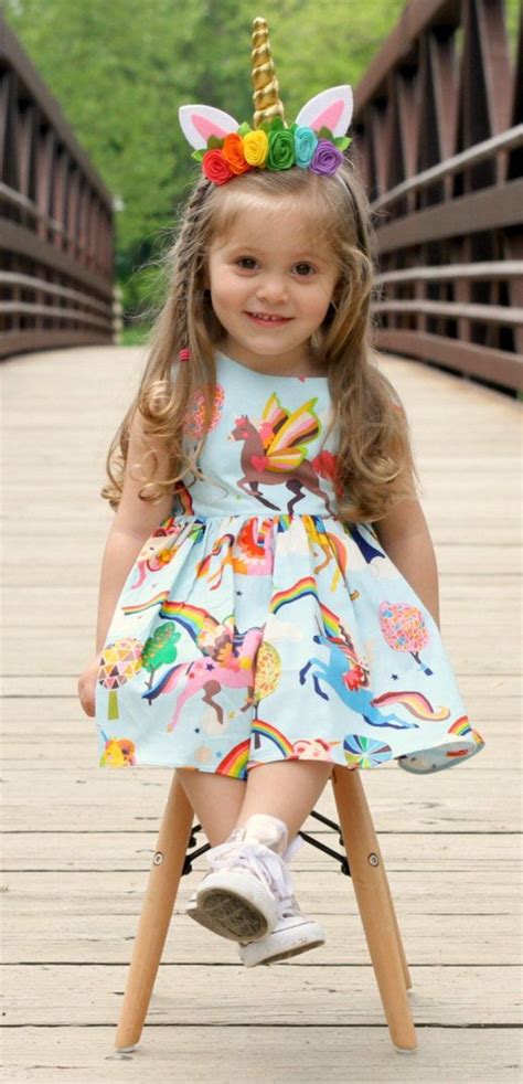 Unicorn dress, unicorn baby dress, unicorn toddler dress, rainbow dress ...