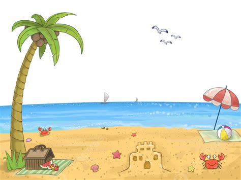 Beach Cartoon PNG Images - PNG All | PNG All