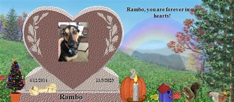 Rambo's Rainbow Bridge Pet Loss Memorial