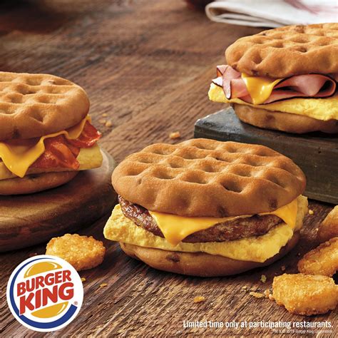 Burger King Maple Waffle Sandwiches with Bacon, Sausage, or Ham