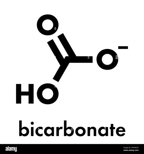 Bicarbonate anion, chemical structure. Common salts include sodium ...