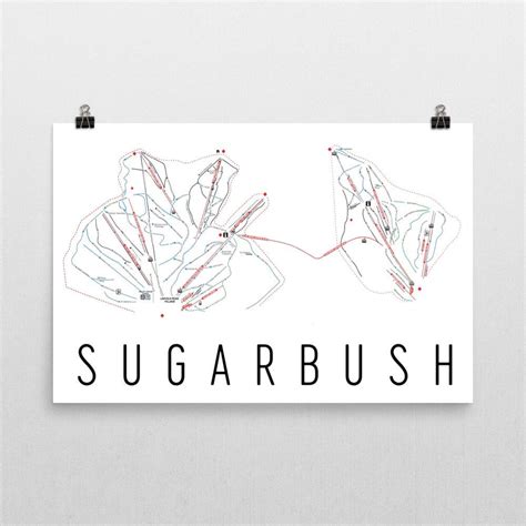 Sugarbush Ski Map Art Sugarbush Vermont Ski Vermont - Etsy | Map art ...