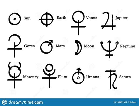 Alchemical Symbols Icons Set Alchemy Elements Pictogram. Sun, Earth And ...