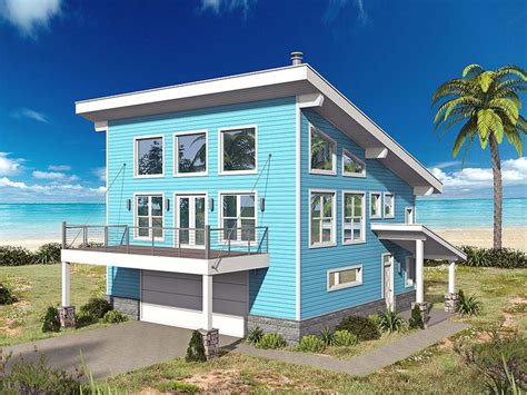 Plan 40863 | Modern Coastal Garage Apartment or Beach House | Beach ...