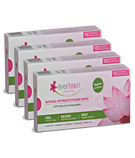 Everteen Feminine Hygiene Wipes- 4 Packs 60 Intimate Wipes: Buy ...