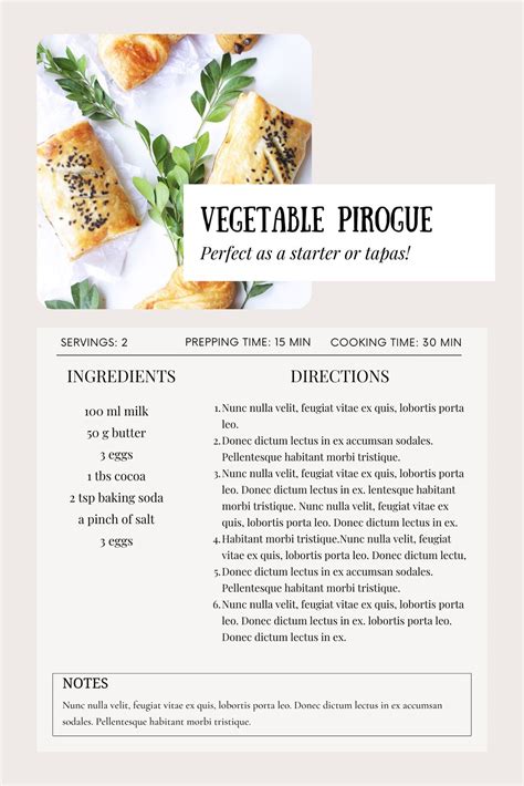 Modern Cookbook Recipe Template DESIGN 051 Instant Canada ...