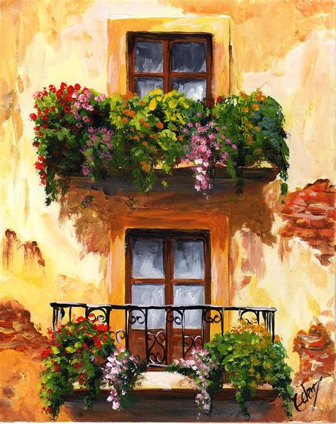 Balcony Painting - Balcony of Palermo by Edit Voros | Poster color ...