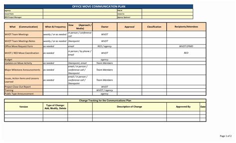 Office Move Project Plan Template Excel - Printable Word Searches