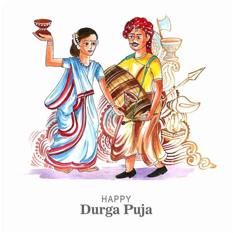 Durga puja dhunuchi nach Vectors & Illustrations for Free Download ...