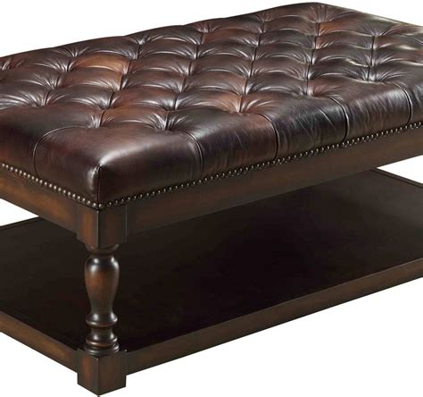 Modern Leather Tufted Ottoman Coffee Table Great Furniture Decoration ...