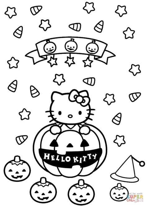 Hello Kitty Pumpkin Coloring Page - 55+ File for DIY T-shirt, Mug ...