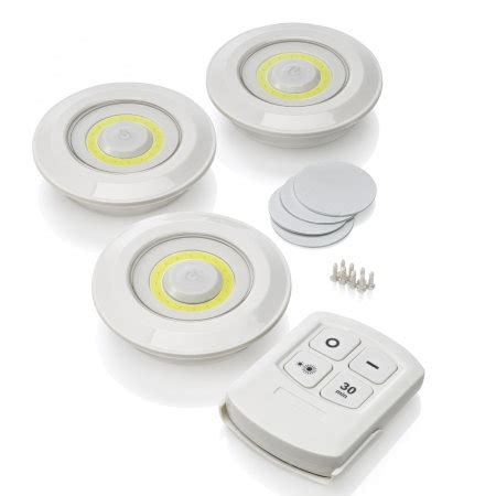 Auraglow Remote Controlled Wireless LED Lights - 3 Pack