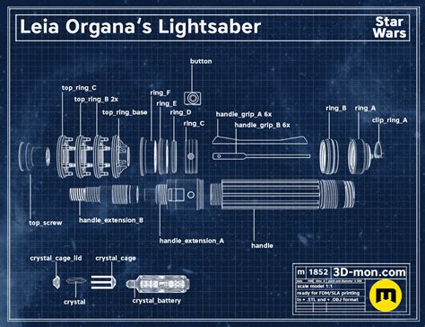 3D file Leia Organa's Lightsaber 🎭 ・Template to download and 3D print・Cults