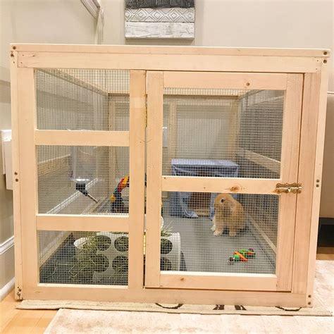 My boyfriend's dad built this for my Holland lop!! #diy #bunny #cage # ...