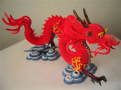 Red Dragon 3D Origami Paper 2019