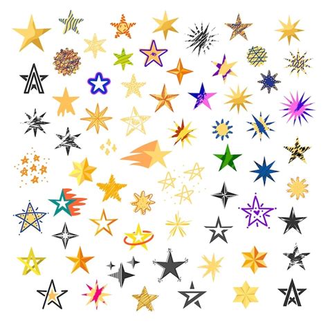 Premium Vector | Large collection of different types of stars.