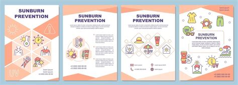 Sunburn prevention brochure template. Skin protection from sun. Flyer ...