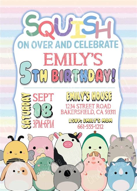 SQUISHMALLOW INVITATION Birthday Squishmallow Party - Etsy in 2022 ...