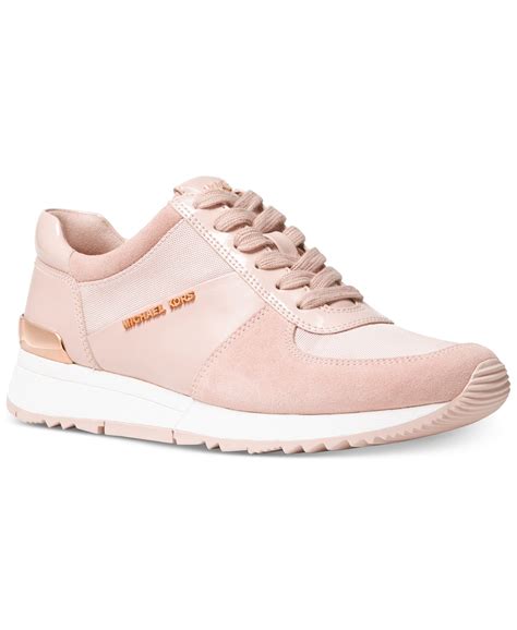 Michael Kors MK Women's Allie Trainer Leather Sneakers Shoes Soft Pink ...