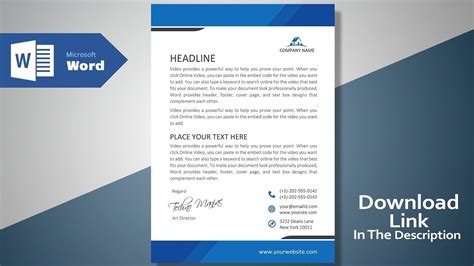 Create A Modern Professional Letterhead | Free Template | Ms Word ...