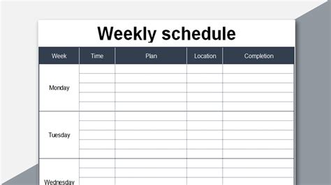 EXCEL of Simple Weekly Schedule.xlsx | WPS Free Templates