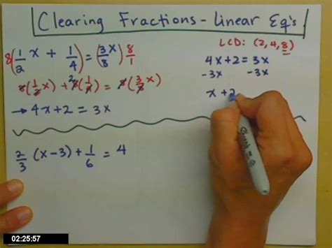 Linear equations with fractions - YouTube