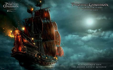 HD wallpaper: Blackbeard's Ship in Pirates Of The Caribbean 4, pirates ...