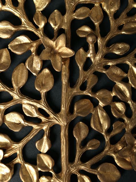 Brass Leaf-Shaped Tree | Wall Decor | Exotic India Art