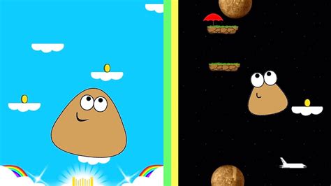 Adult Pou vs Baby Pou - Sky Jump - YouTube