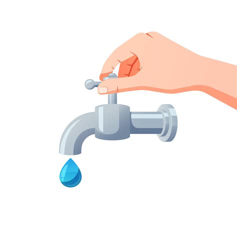 illustration of closing the water tap vector. 29371564 Vector Art at ...