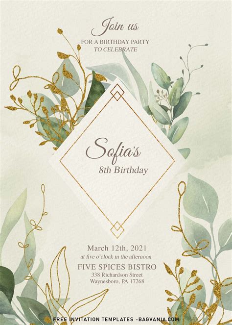 7+ Aesthetic Fall Leaf Birthday Invitation Templates | Free birthday ...