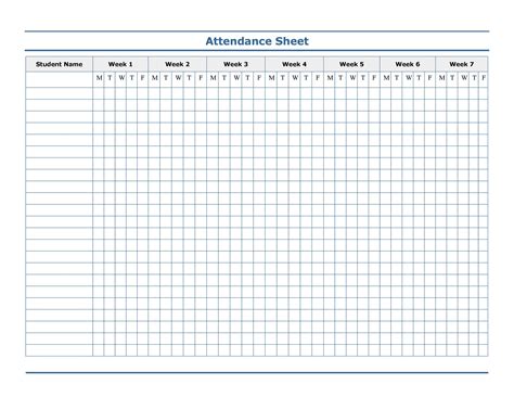 43 Free Printable Attendance Sheet Templates - TemplateLab