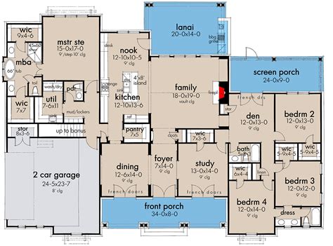 4-Bedroom Modern Farmhouse Plan with Three Fresh Air Spaces - 16918WG ...