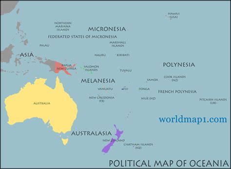 Printable Map Of Oceania