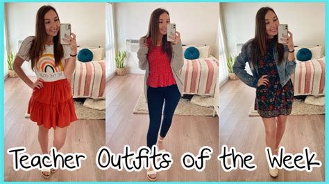 TEACHER OUTFITS || OUTFITS OF THE WEEK || TEACHER STYLE - YouTube