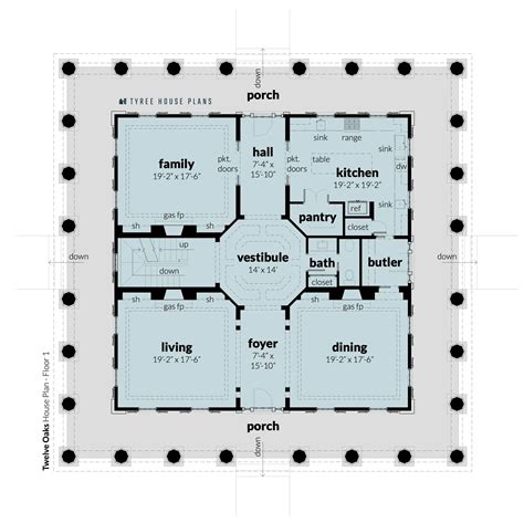 Twelve Oaks. Luxury Southern Plantation by Tyree House Plans.