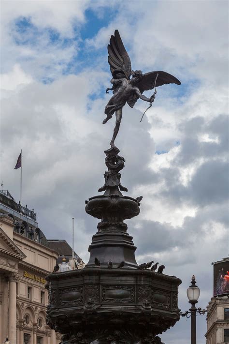 The Shaftesbury Memorial in Piccadilly Circus, London, erected in 1893 ...