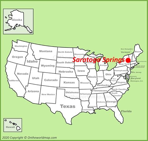 Saratoga Springs location on the U.S. Map - Ontheworldmap.com