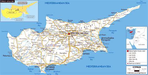 Large road map of Cyprus with cities and airports | Cyprus | Asia ...