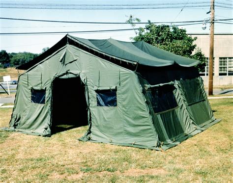 An extendable modular personnel tent (TEMPER) used as a command post or ...