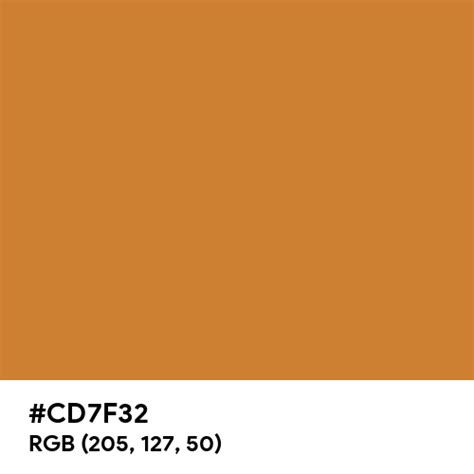 Bronze color hex code is #CD7F32