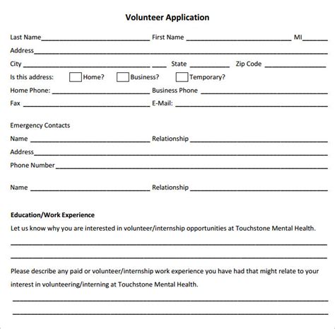 14+ Volunteer Application Template - Word, PDF | Free & Premium Templates
