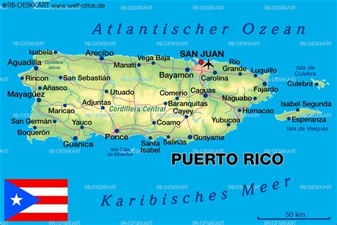 Map of Puerto Rico (Island in USA) | Welt-Atlas.de